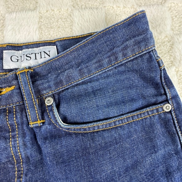 Gustin California Slim Raw Selvedge Denim Jeans Mens 31 Dark Wash Button Fly - Picture 10 of 16